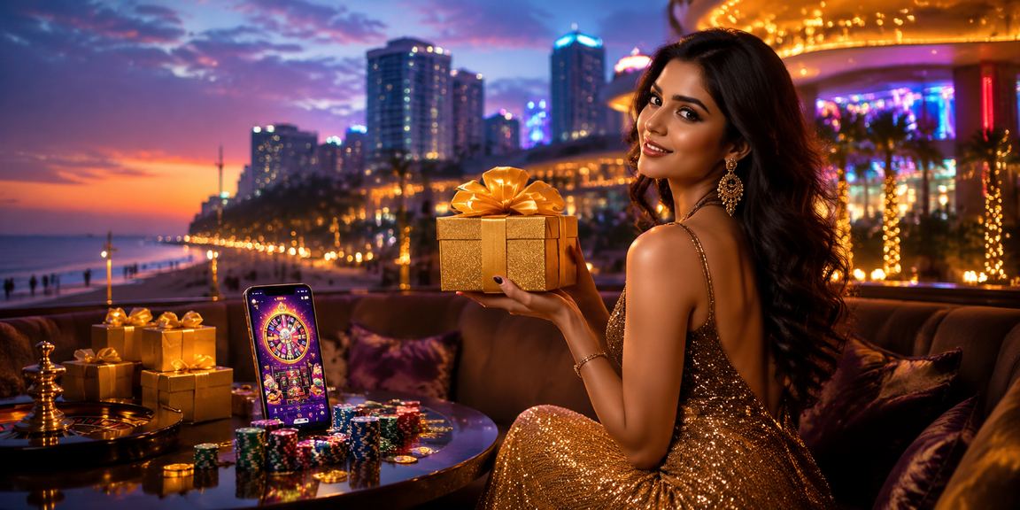 Mobile casino gaming by Marina Beach Chennai under neon lights